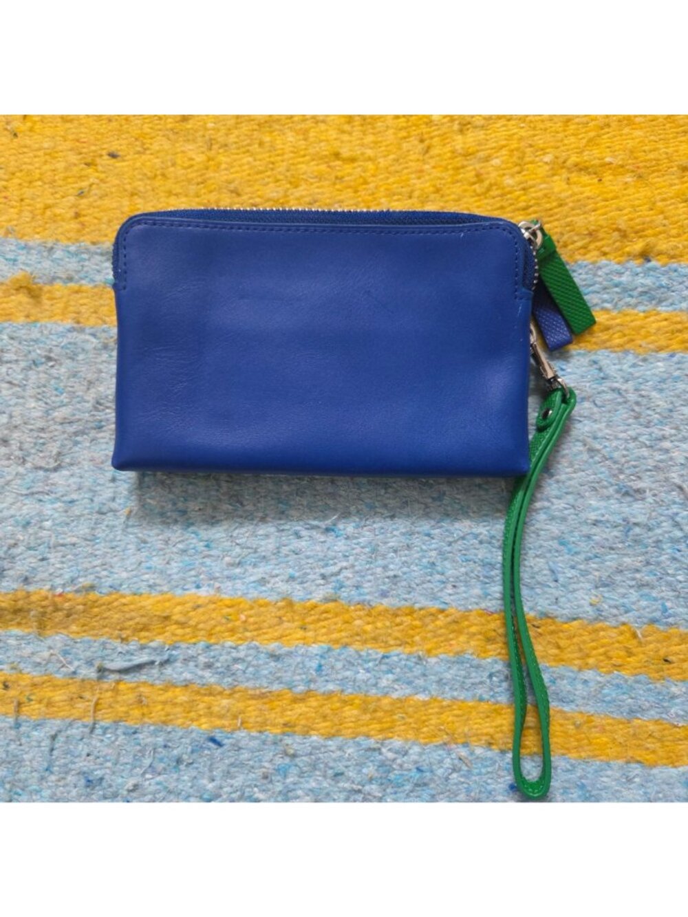 Tumi Prism Double Zip Phone Case Clutch Wallet Green and Blue - Picture 2 of 7